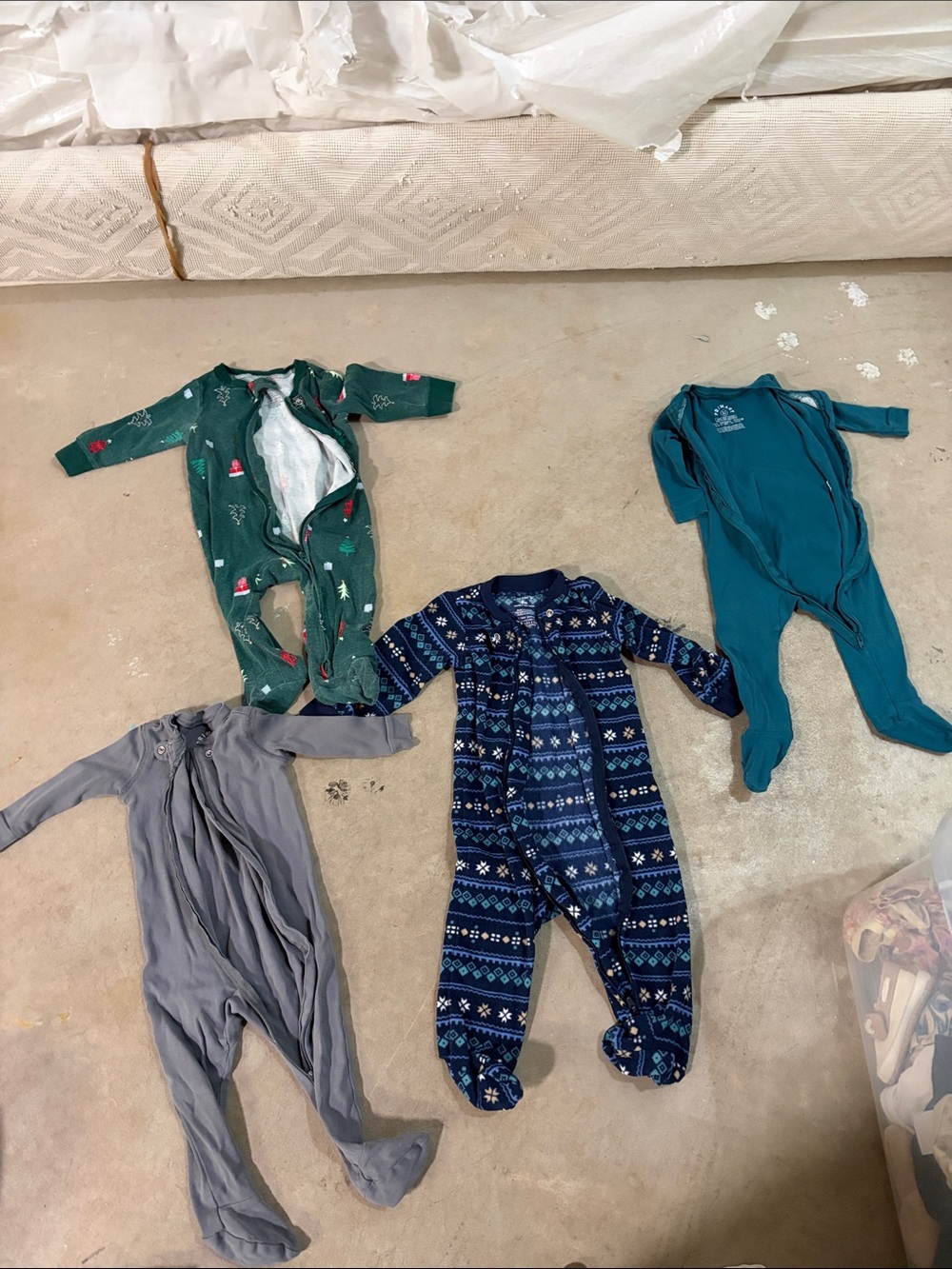 Assorted Baby Sleepers- Primary and Carters Footed One-Piece Sleepers